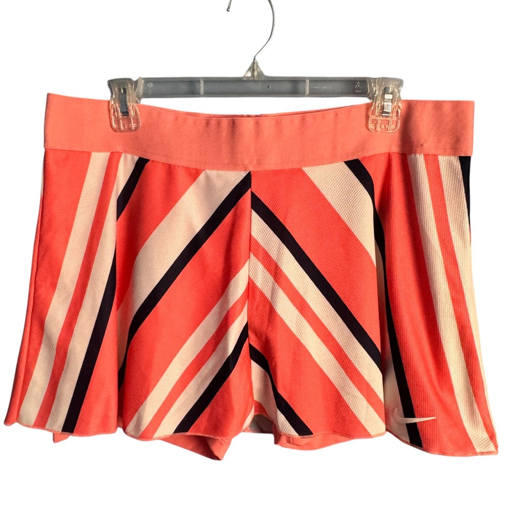 Nike Court Dri-FIT Coral Striped Skort XL Coastal Preppy Tenniscore Athleisure